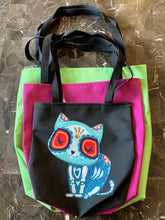 Load image into Gallery viewer, Sugar Skull Kitty Tote (Black)