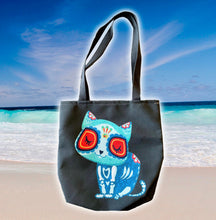 Load image into Gallery viewer, Sugar Skull Kitty Tote (Black)