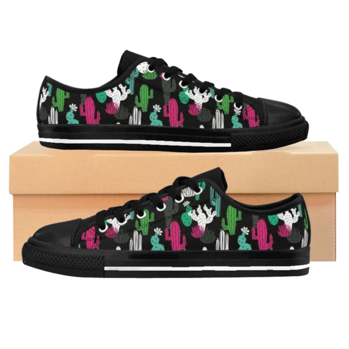Midnight Cactus Canvas Sneakers NEW! – ElectricLust LLC