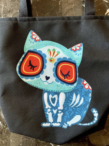 Sugar Skull Kitty Tote (Black)