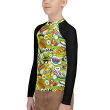 Load image into Gallery viewer, Comic Green Boys Youth Rash Guard | FREE SHIPPING FOR USA 🇺🇸