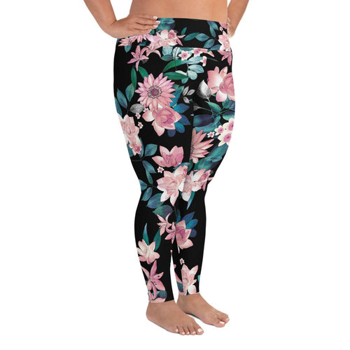 Light Pink Bloom P2 Plus Size Leggings