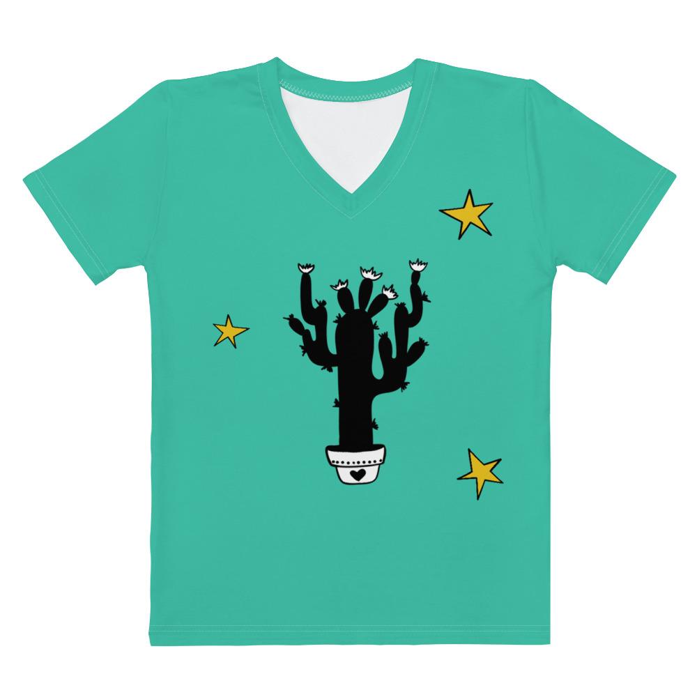 Cactus Starry Night Women's V-neck | FREE SHIPPING FOR USA 🇺🇸