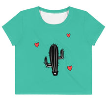 Load image into Gallery viewer, Cactus Love Crop Top Tee | FREE SHIPPING FOR USA 🇺🇸