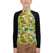 Load image into Gallery viewer, Comic Green Boys Youth Rash Guard | FREE SHIPPING FOR USA 🇺🇸