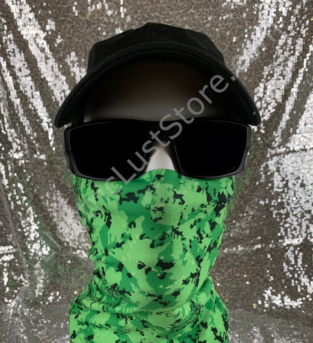 Lime Green Camo | Neck Gaiter Face Mask Covering | FREE SHIPPING FOR USA 🇺🇸